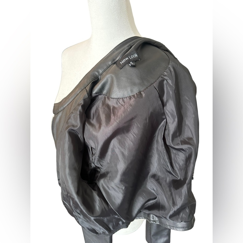 New Look Black Faux Leather Moto Jacket Junior Size M NWOT - Picture 4 of 10